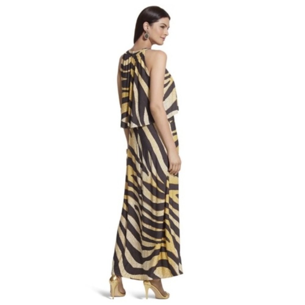 Chico’s Golden Zebra Print Maxi Dress Size 1 - Picture 15 of 15